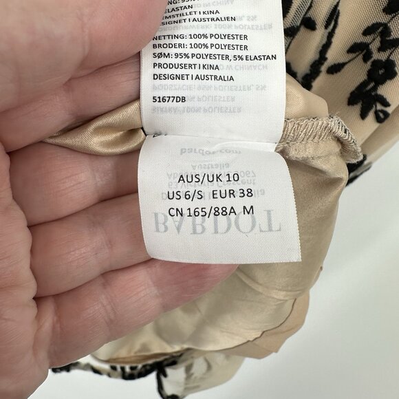 BARDOT dress sheer lace floral pencil wiggle party cocktail nude black SMALL - Picture 12 of 12